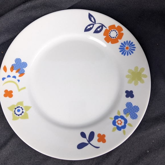 Retro floral mod pattern Corelle dinner plate - Picture 1 of 3